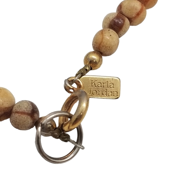 KARLA JORDAN DESIGNER RETIRED TIGER SPONGE CORAL BEADED NECKLACE - Picture 6 of 6